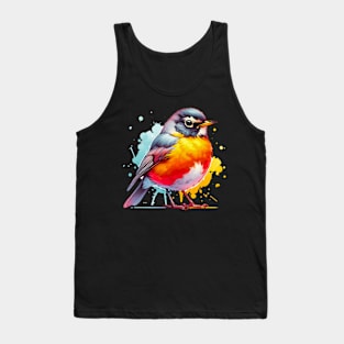 Watercolor American Robin Tank Top